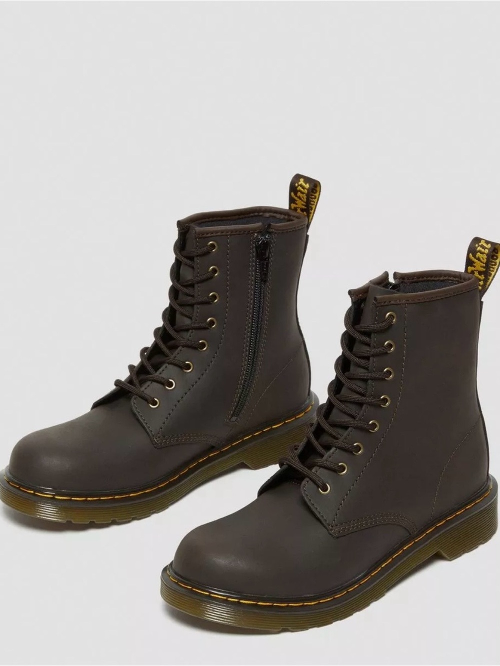 Dr. Martens 1460 Brown Wildhorse Lamper  Lace-Up Boots Junior US 6 Women US 7
